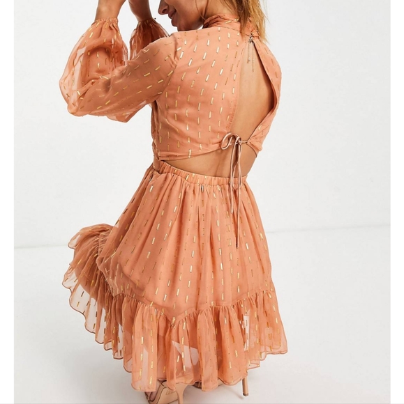 NWOT Asos Mini Chiffon Party Dress - Picture 4 of 4